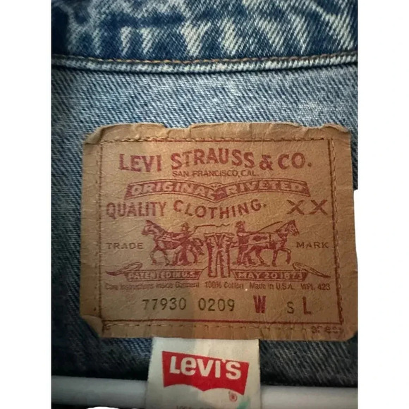 Vintage Levi's Blue Denim Jean Trucker Jacket Size Small - Picture 7 of 7